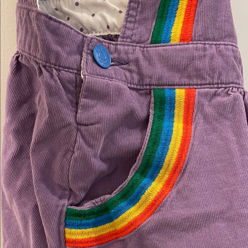Mini Boden Purple Rainbow Overalls Dress Size 5-6 - Picture 7 of 7